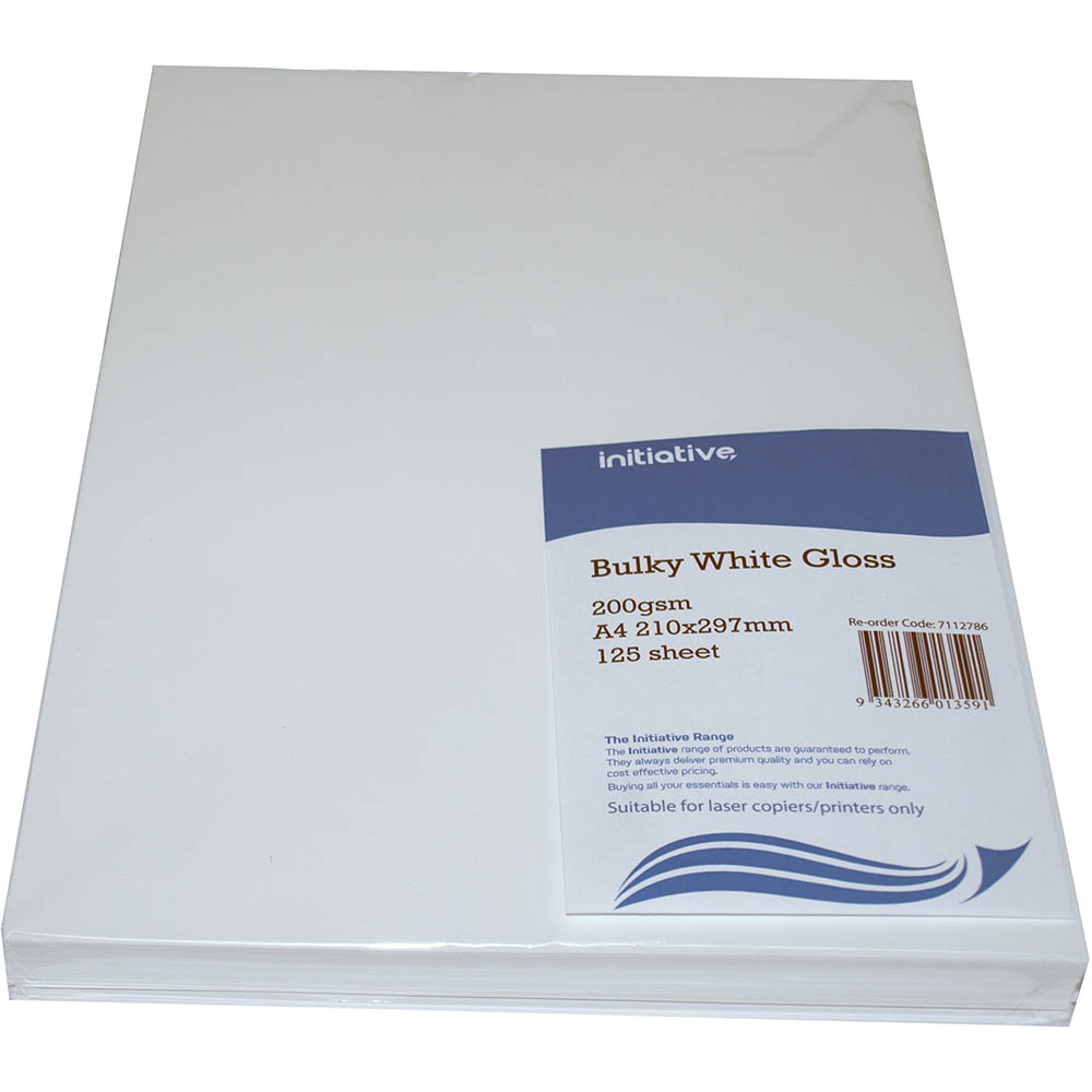 Image for INITIATIVE A4 DIGITAL COATED COPY PAPER GLOSS 200GSM WHITE PACK 125 from Office National