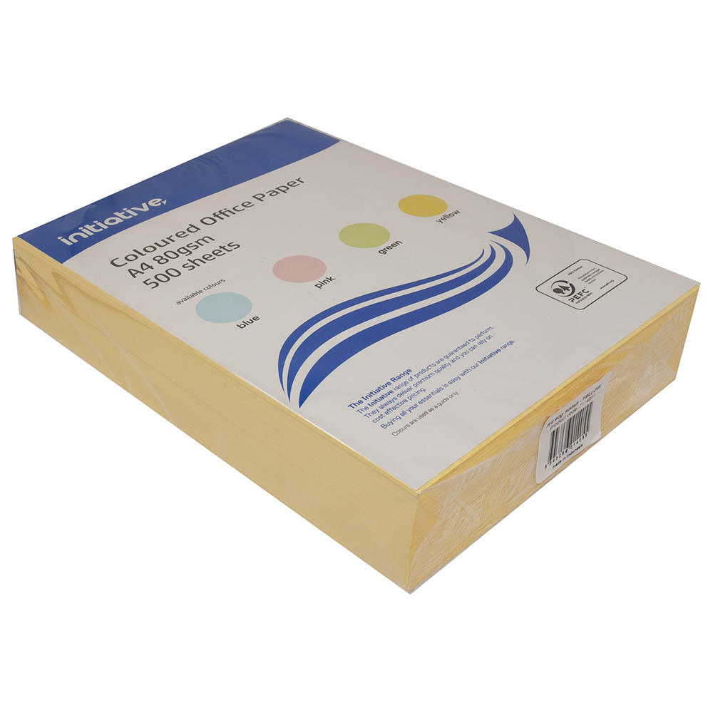 Image for INITIATIVE COLOURS COPY PAPER 80GSM A4 YELLOW PACK 500 SHEETS from Discount Office National