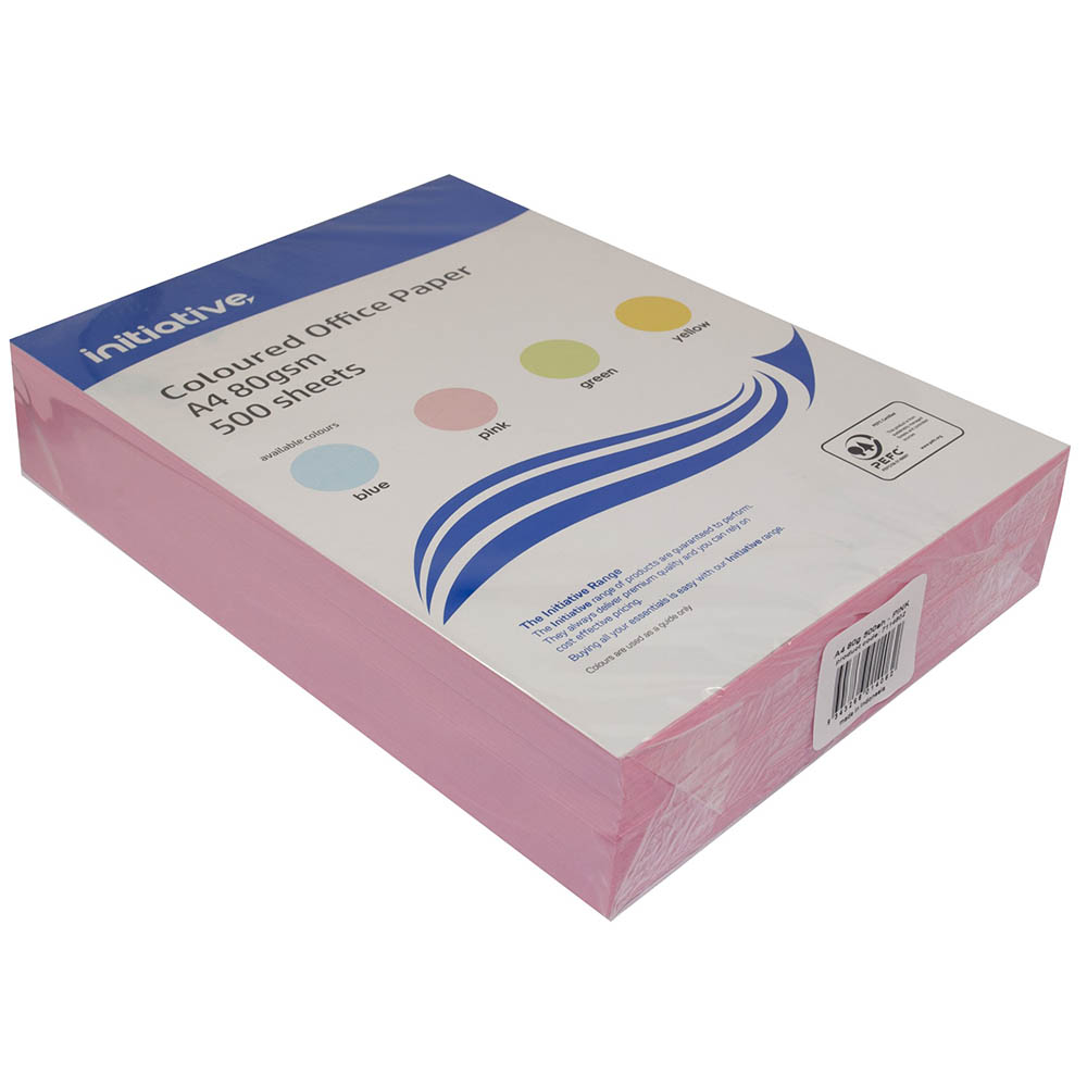 Image for INITIATIVE COLOURS COPY PAPER 80GSM A4 PINK PACK 500 SHEETS from Aatec Office National