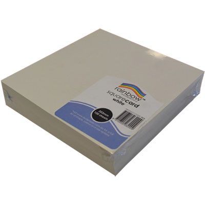 Image for RAINBOW SQUARE CARD 300GSM 203 X 203MM WHITE PACK 100 from Surry Office National