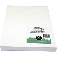 rainbow digital coated a4 copy paper gloss 200gsm white 125 sheets