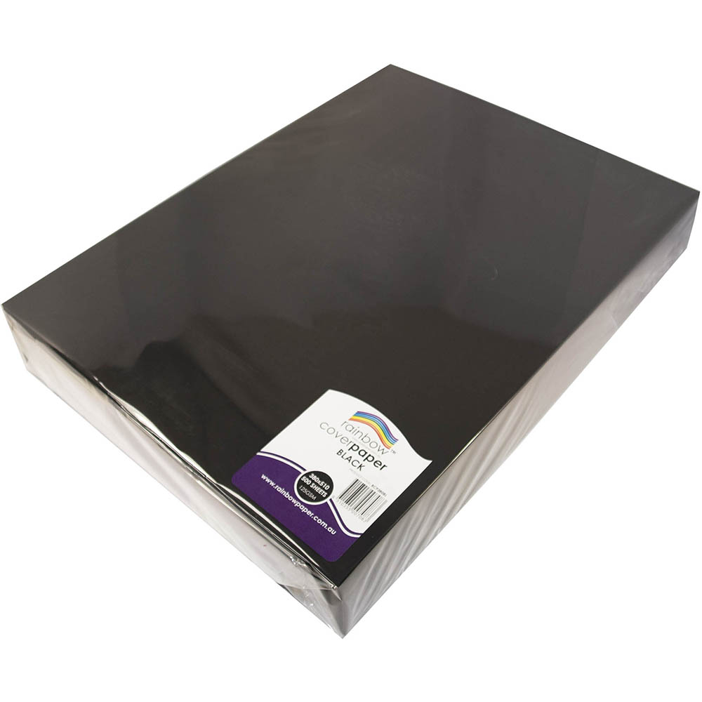 Image for RAINBOW COVER PAPER 125GSM 380 X 510MM BLACK 500 SHEETS from Absolute MBA Office National
