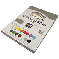 rainbow cover paper 125gsm a4 grey pack 100