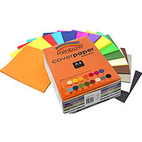 rainbow cover paper 125gsmm a4 assorted pack 500