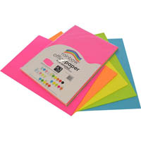 rainbow coloured a3 copy paper 75gsm 100 sheets fluro assorted