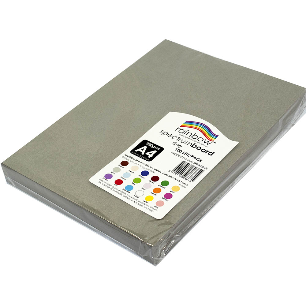 Image for RAINBOW SPECTRUM BOARD 220GSM A4 GREY PACK 100 from Paul John Office National