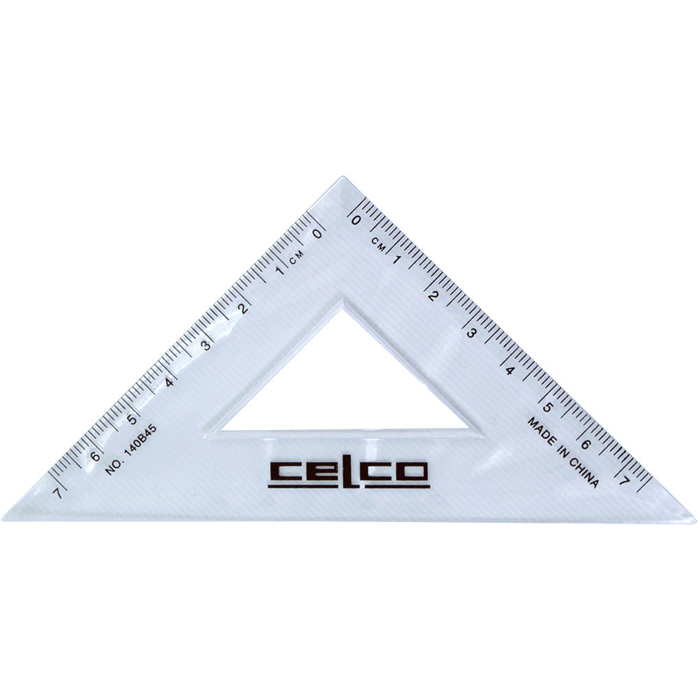 Image for CELCO SET SQUARE 45 DEGREES 140MM CLEAR from Surry Office National