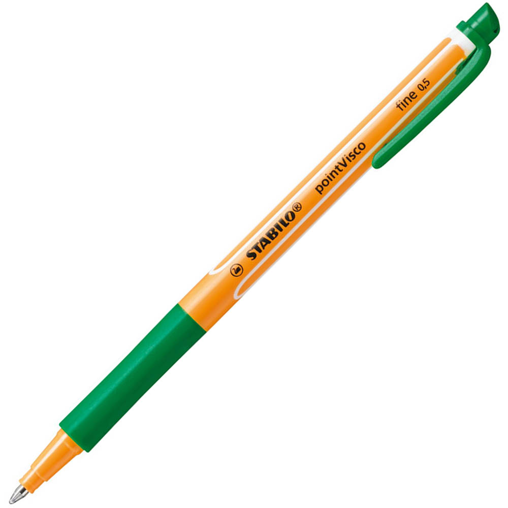 Image for STABILO POINT VISCO GEL ROLLERBALL PEN 0.5MM GREEN from Office National Limestone Coast