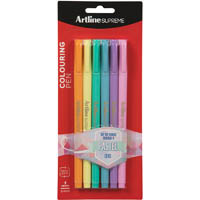 artline supreme fineliner pen 0.6mm pastel pack 6