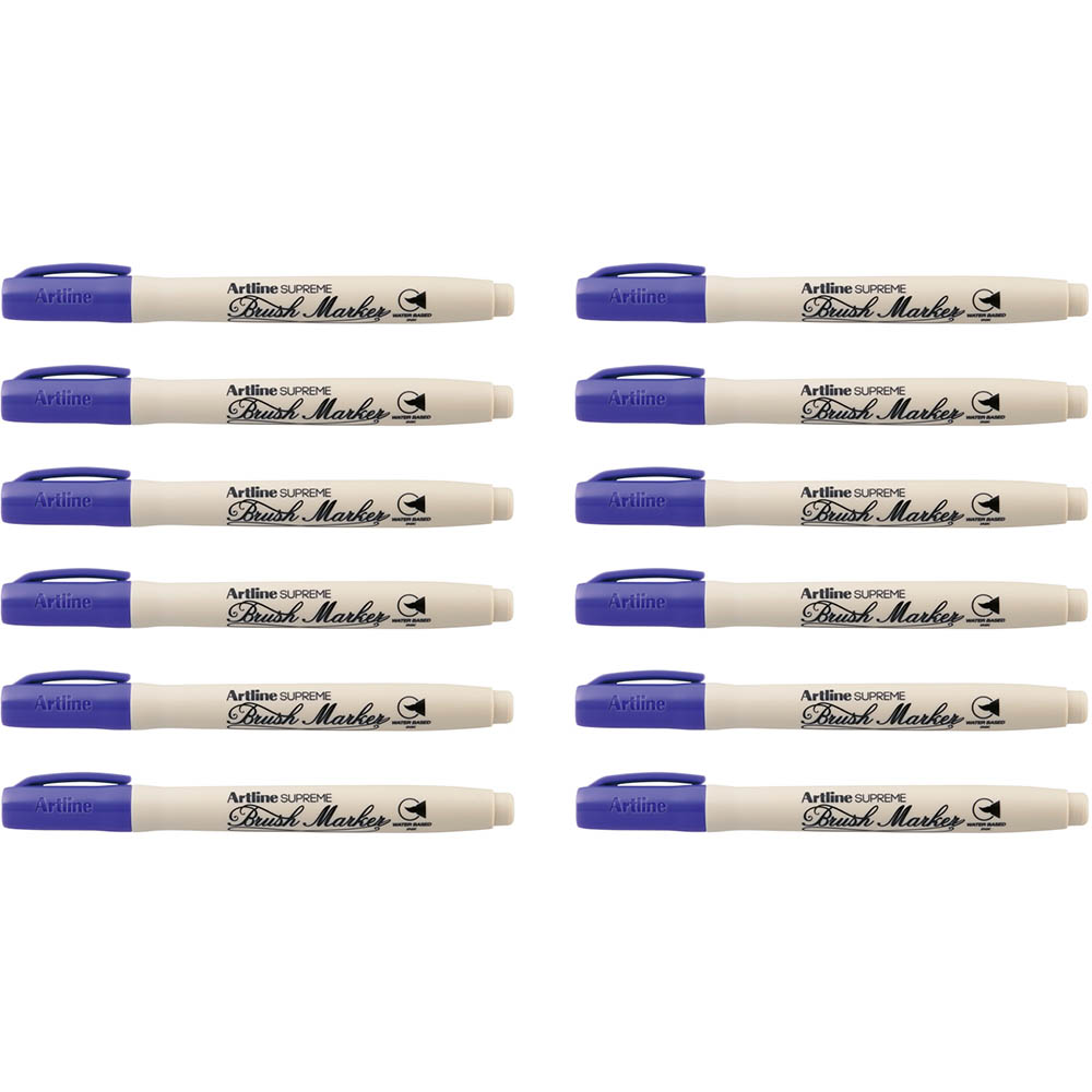 Image for ARTLINE SUPREME BRUSH MARKER 5MM PURPLE BOX 12 from Surry Office National