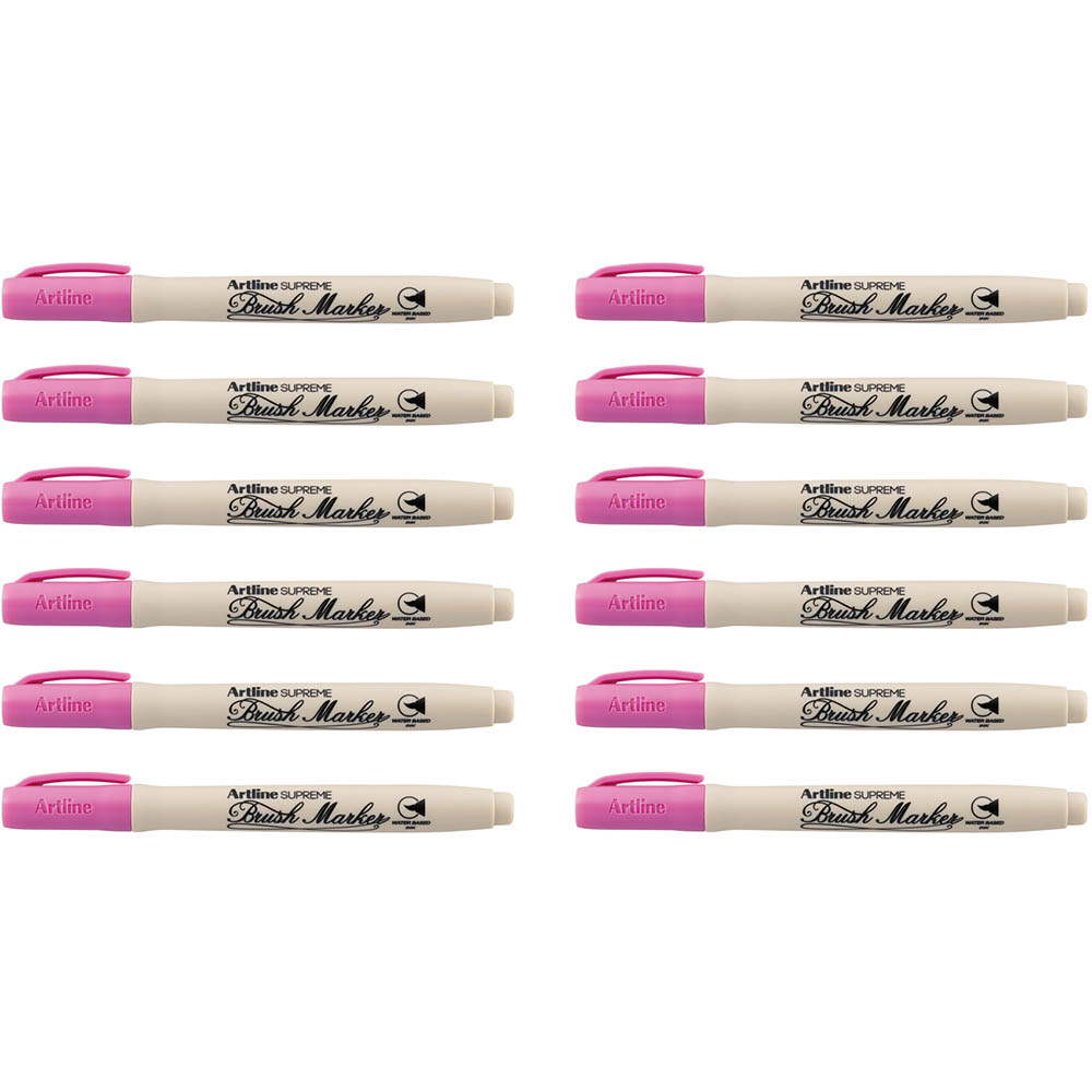 Image for ARTLINE SUPREME BRUSH MARKER 5MM PINK BOX 12 from PaperChase Office National