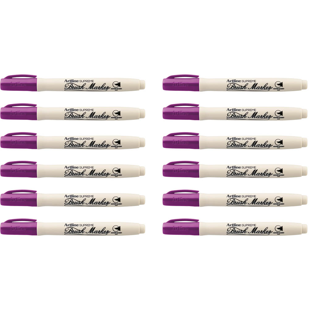 Image for ARTLINE SUPREME BRUSH MARKER 5MM MAGENTA BOX 12 from Surry Office National