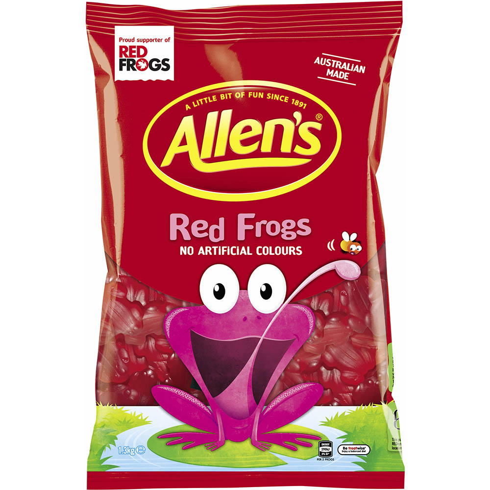Image for ALLENS LOLLIES RED FROGS 1.3KG from Darwin Business Machines Office National