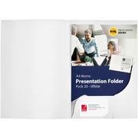 marbig professional presentation folder a4 matte white pack 20
