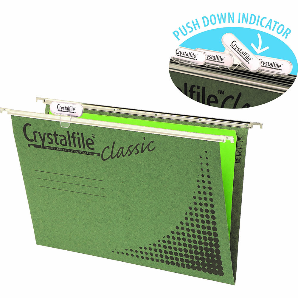 Image for CRYSTALFILE CLASSIC SUSPENSION FILES FOOLSCAP GREEN PACK 50 from Surry Office National