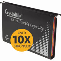 crystalfile extra suspension files double capacity 30mm pp foolscap black box 10
