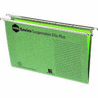 marbig enviro plus suspension files foolscap green box 50