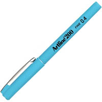 artline 200 fineliner pen 0.4mm light blue