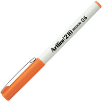 artline 210 fineliner pen 0.6mm orange