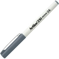 artline 210 fineliner pen 0.6mm grey