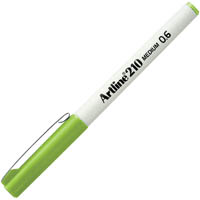 artline 210 fineliner pen 0.6mm lime green