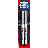 artline 210 fineliner pen 0.6mm black pack 2