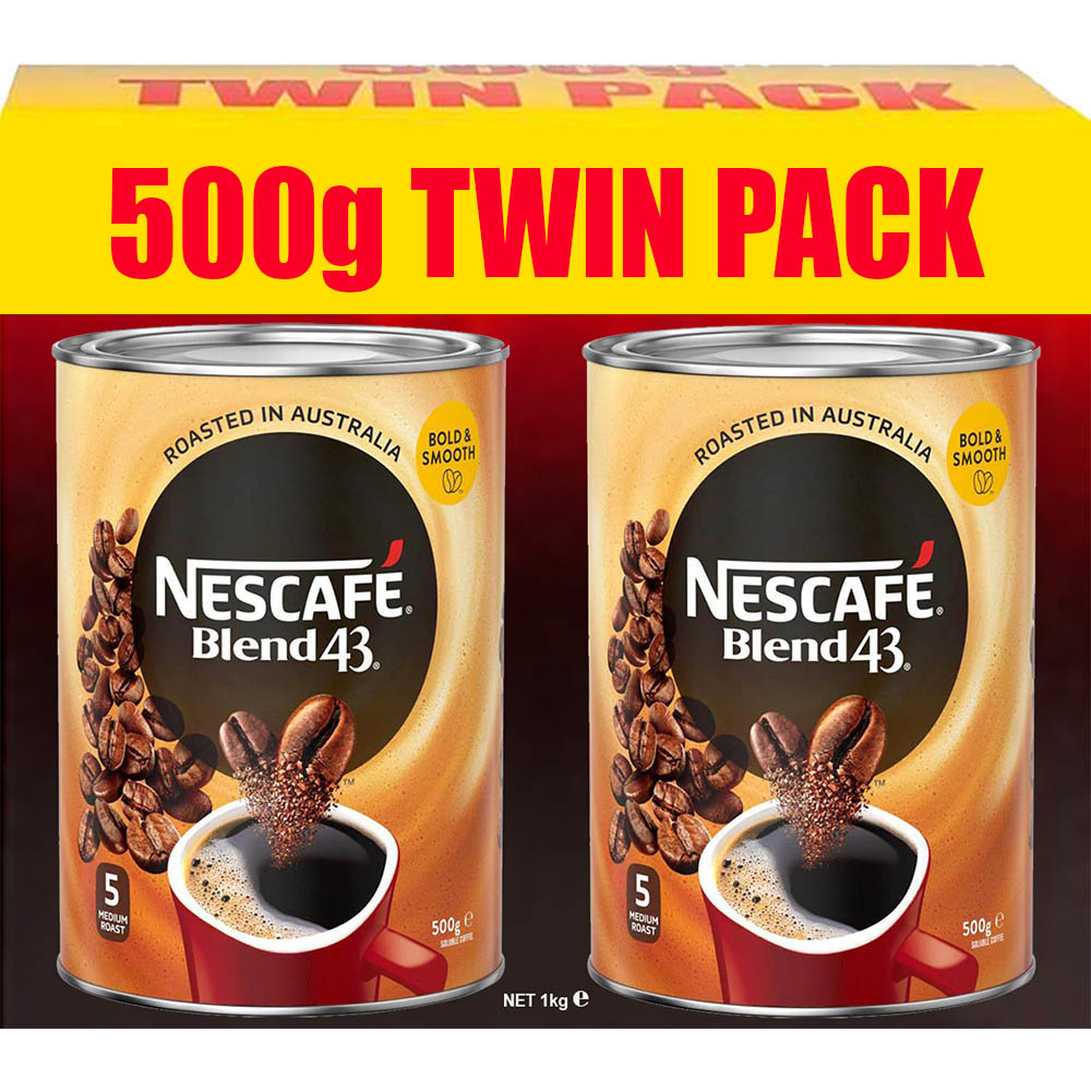 Image for NESCAFE BLEND 43 INSTANT COFFEE 500G PACK 2 from Angletons Office National