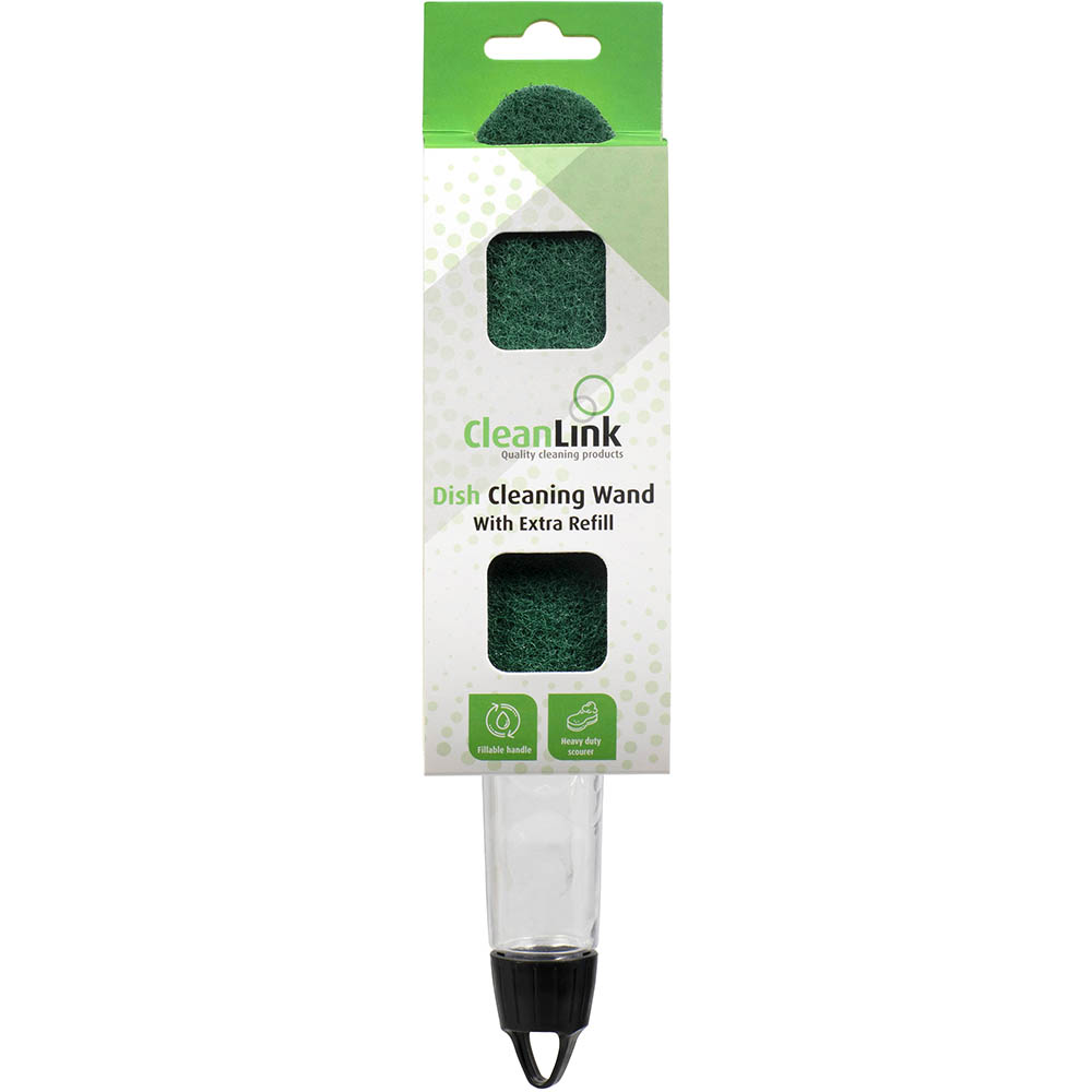 Image for CLEANLINK DISH WAND WITH REFILL CLEAR/BLACK from PaperChase Office National