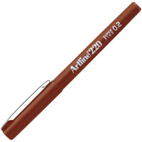artline 220 fineliner pen 0.2mm brown