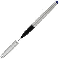 artline signature silver barrel fineliner pen 0.4mm blue