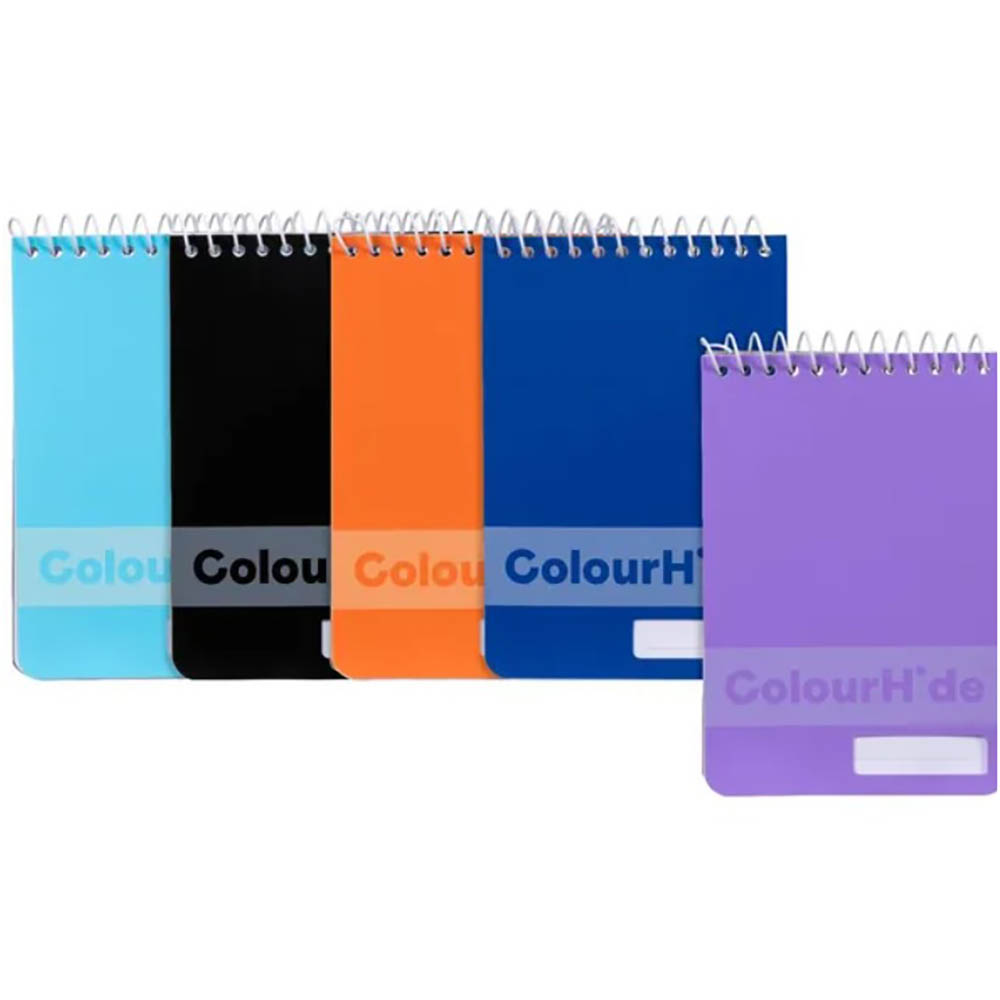 Image for COLOURHIDE POCKET NOTEBOOK 96 PAGES ASSORTED PACK 5 from Office National