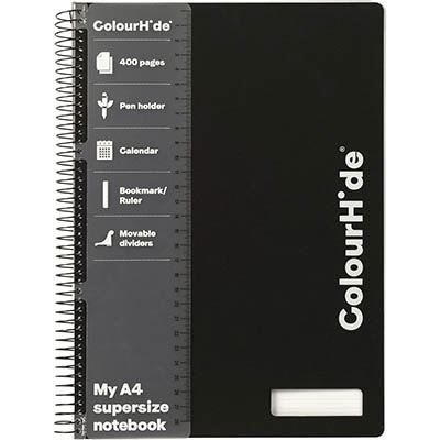 Image for COLOURHIDE MY NEVER-ENDING NOTEBOOK 400 PAGE A4 BLACK from Mackay Business Machines (MBM) Office National