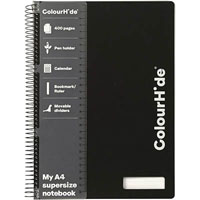 colourhide my never-ending notebook 400 page a4 black