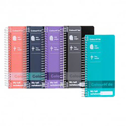 Image for COLOURHIDE TALL NOTEBOOK 200 PAGES A4 ASSORTED from Complete Stationery Office National (Devonport & Burnie)