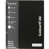 colourhide notebook 120 page a4 black