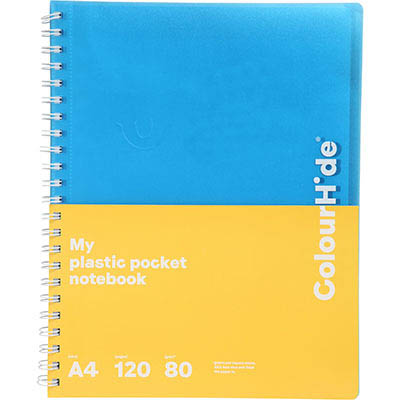 Image for COLOURHIDE MY 4-POCKET NOTEBOOK 120 PAGE A4 ASSORTED from Mackay Business Machines (MBM) Office National