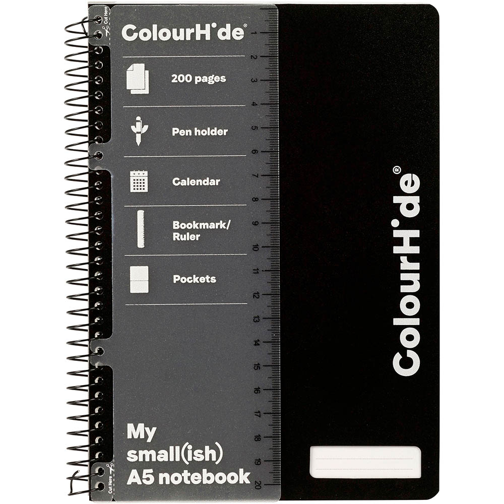 Image for COLOURHIDE MY SMALL NOTEBOOK 200 PAGE A5 BLACK from Coffs Coast Office National