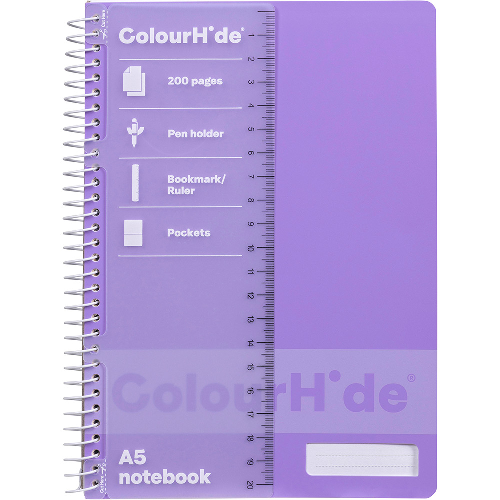 Image for COLOURHIDE NOTEBOOK 200 PAGES A5 LAVENDER from Mackay Business Machines (MBM) Office National