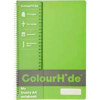 colourhide my trusty notebook 120 page a4 fluoro green
