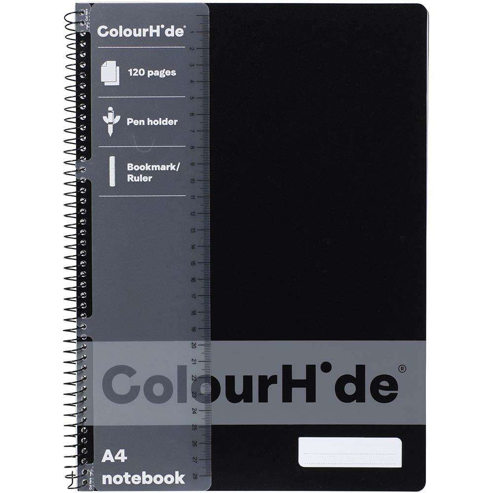 Image for COLOURHIDE 1719402J NOTEBOOK 120 PAGE A4 BLACK from Angletons Office National