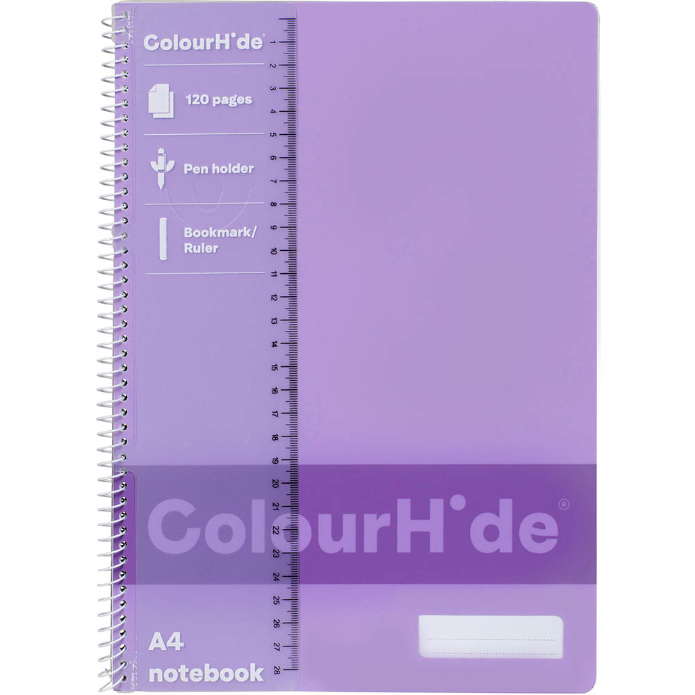 Image for COLOURHIDE 1719419J NOTEBOOK 120 PAGE A4 PURPLE from Coleman's Office National