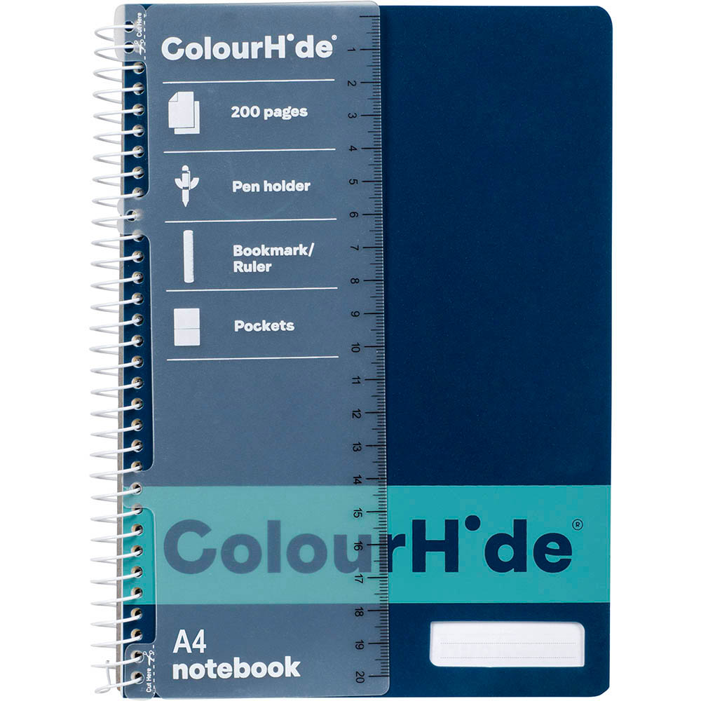 Image for COLOURHIDE NOTEBOOK 120 PAGE A4 NAVY from Discount Office National