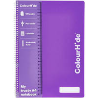 colourhide notebook 120 page a4 purple