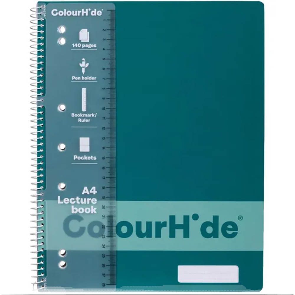 Image for COLOURHIDE LECTURE BOOK 140 PAGES A4 TEAL GREEN from Surry Office National