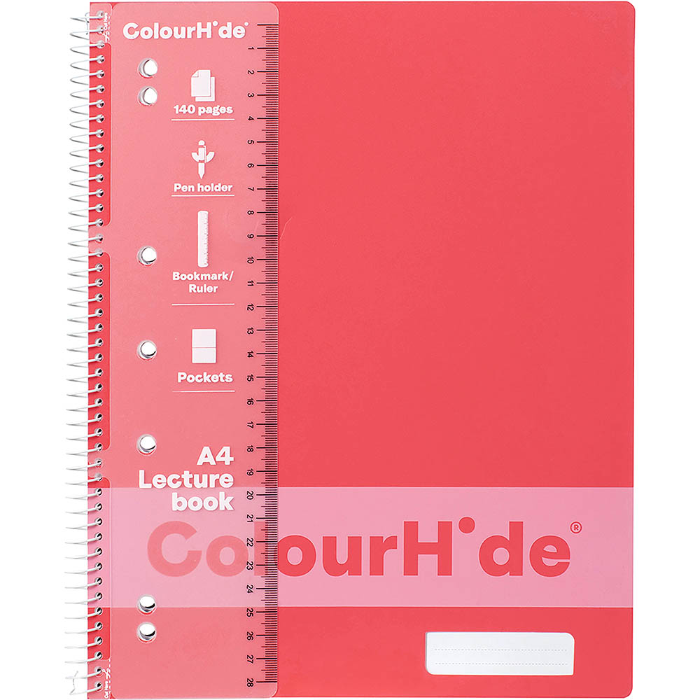 Image for COLOURHIDE LECTURE NOTEBOOK 140 PAGE A4 WATERMELON from Surry Office National