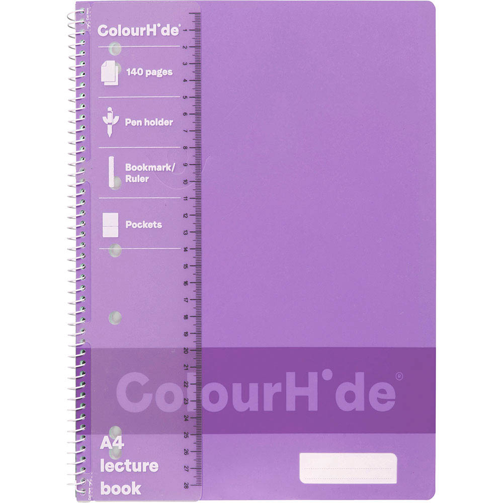 Image for COLOURHIDE LECTURE NOTEBOOK 140 PAGE A4 PURPLE from Emerald Office Supplies Office National