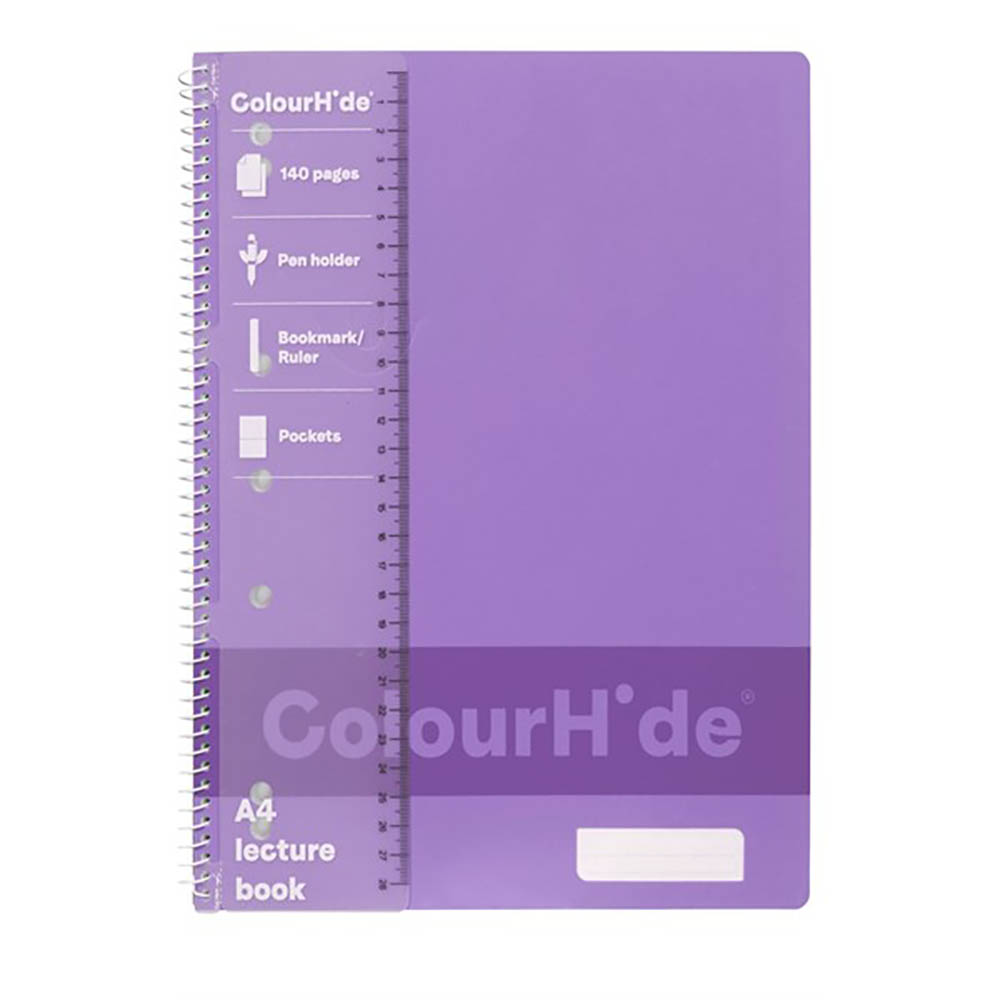 Image for COLOURHIDE LECTURE BOOK 140 PAGES A4 LAVENDER from Office National
