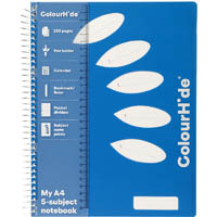 colourhide 5-subject notebook 250 page a4 blue