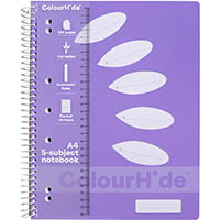 colourhide notebook 5 subject 250 pages a4 lavender