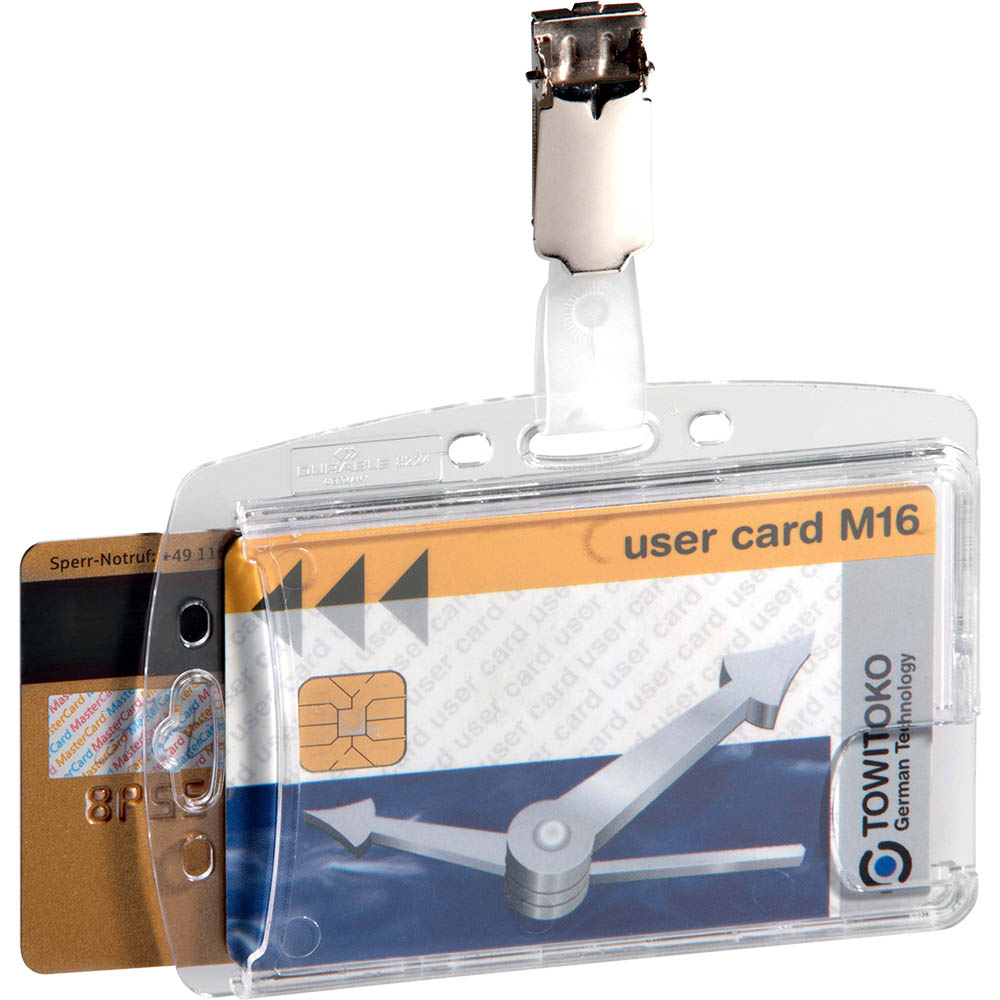 Image for DURABLE DUO CARD HOLDER WITH CLIP from OFFICE NATIONAL CANNING VALE
